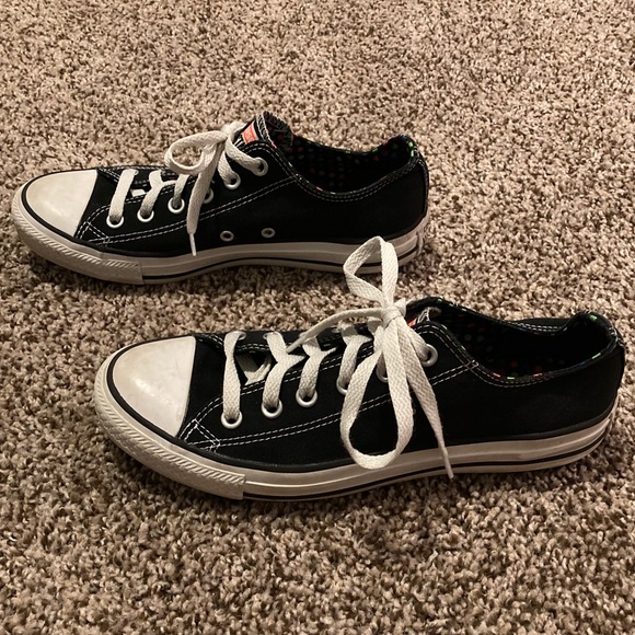 Black/Multicoloured Polka Dot Converse Size 7 - Picture 3 of 7